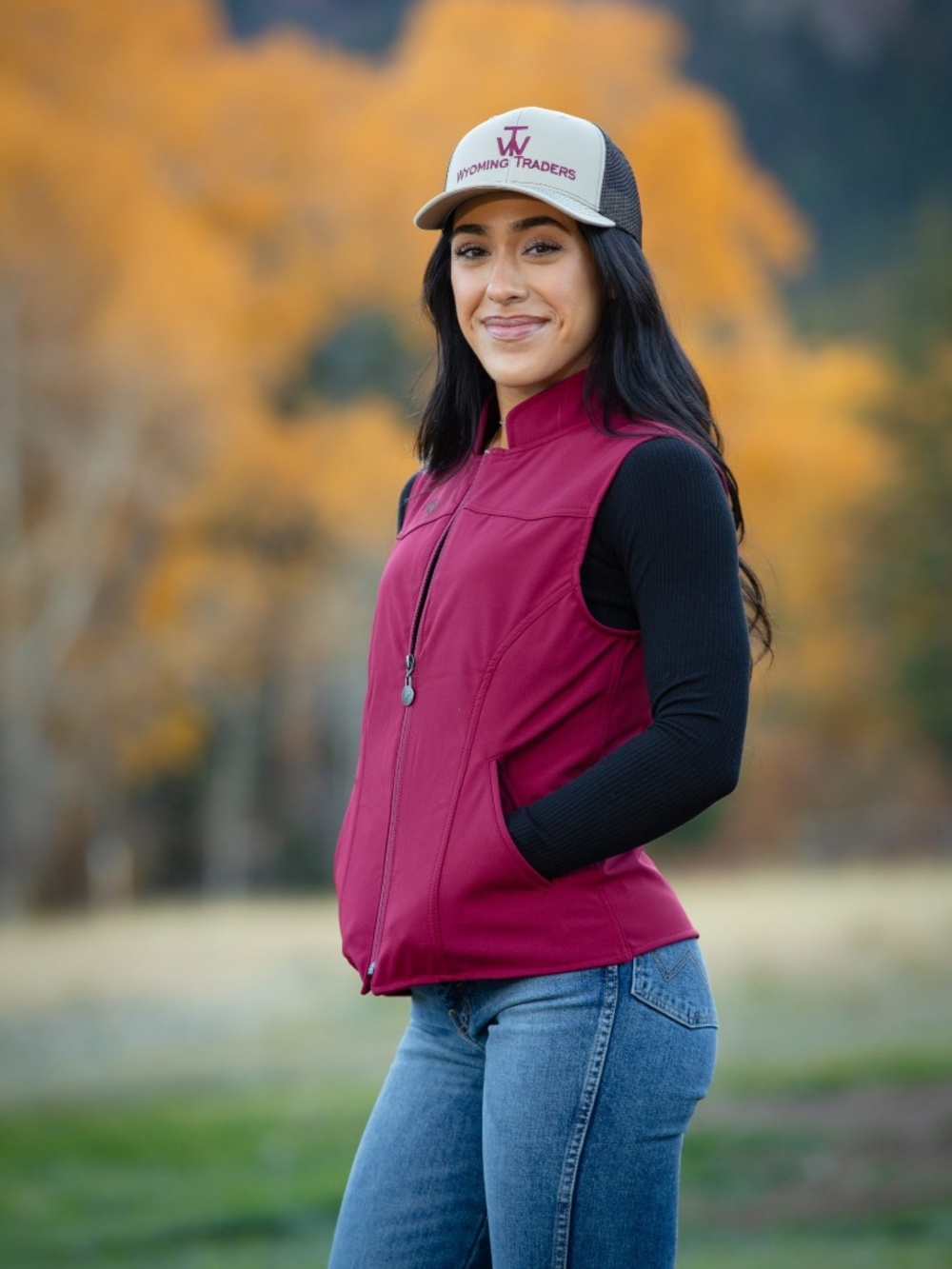 WYOMING TRADERS ASHLEY SOFT SHELL WESTERN VEST - RED
